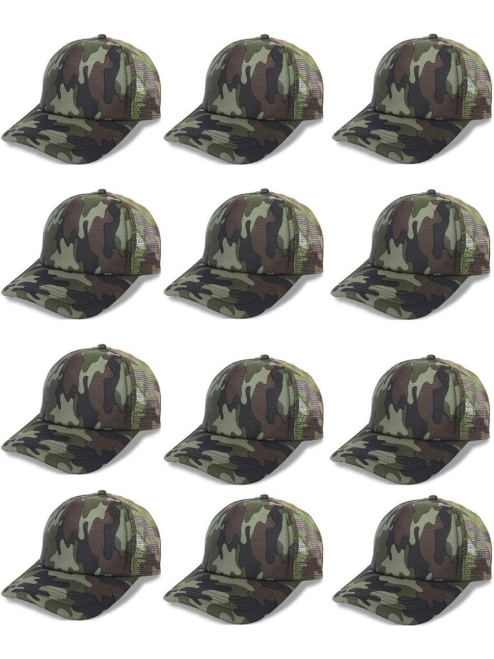 12 Pcs Blank Trucker Hats Bulk Mesh Snapback Caps for DIY Customization - Unisex
